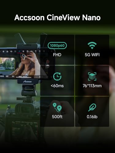 Image of Accsoon CineView Nano Wireless Video Transmitter HDMI Video Transmission System 5G 1080p60 500ft Range 60ms Latency, Compatible with DJI RS2 /RS3 /RS3 Pro Stabilizer /Switch, iOS /Android 4 App Monitoring