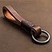 Car Key Fob Cover-Soft Calfskin Leather Protector Case Holder -4-Buttons Keychain (Brown)