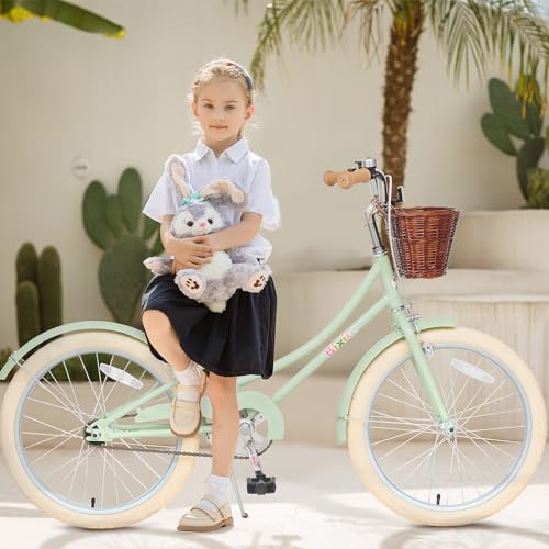 Image of Princess Style Girls Bike with Basket for 2-13 Years Old Kids and Toddlers, 12 14 16 18 Inch Bicycle for Children with Training Wheels and Streamers, 20 Inch with Kickstand, Multiple Colors