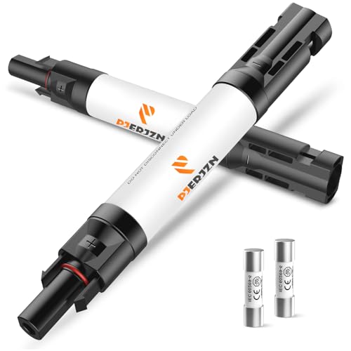 PJERJZN Solar Fuse Holder Inline 20Amp 1000V PV Fuses 20A Panel Fuse with Male and Female Connector...