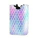 Cesta de lavandería con diseño de princesa sirena kawaii arco iris, cesta plegable para la ropa sucia, bolsa de lavado de juguetes para dormitorios universitarios, dormitorios de niños, baño