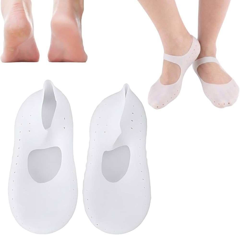 COIF Professional Moisturizing Silicone Gel Socks, One Size Dry Crack Feet Treatment for Women or Men, Hydrating Spa Socks for Dry Feet and Cracked Heel Repair