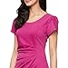 S.L. Fashions Women's Short Stretch Sheath Business Casual Day Dress with Side Ruched Waist and Hardware Detail