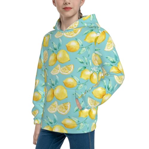 Yellow Lemon Kid Hoodies Boys Sweatshirts Girls Pullover with Pocket2