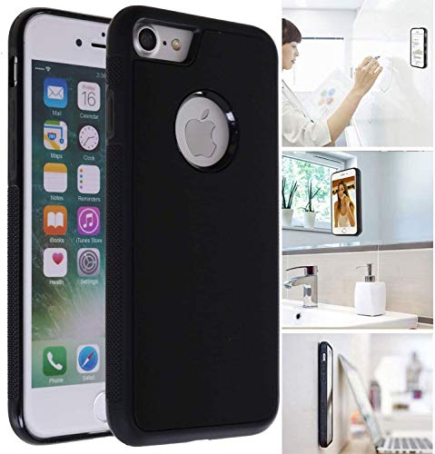 MONCA ] Anti Gravity Cellphone Case [Black] Magical Nano Technology Stick to Wall