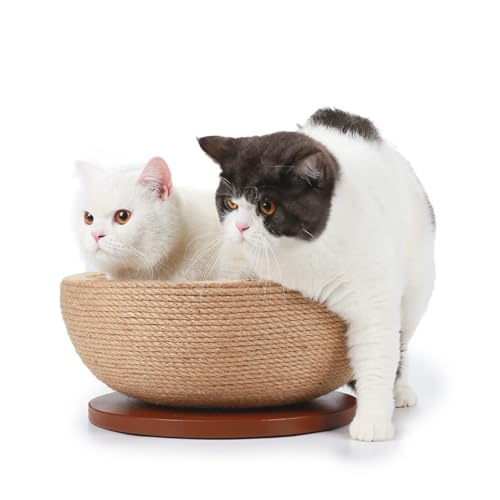 CanadianCat Company | Kratzschale für Katzen - Bowl - Sisal Schale | Katzenbett Liegemulde mit Kratzmöglichkeit für Katzen aus Sisal | ca. 45 x 45...