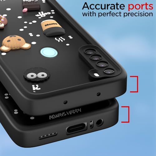 Image of Pikkme Back Cover for Redmi Note 8 | Cute Fun Cartoon 3D Bear Silicone Full Body Protection Bumper Cover (Black)