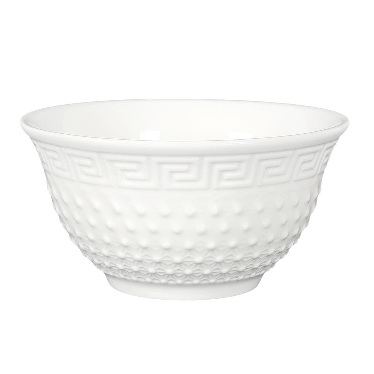 AltoBuy Service à Soupe en céramique Blanche avec soupière (2,7 L), louche et 6 Bols (25 cl)