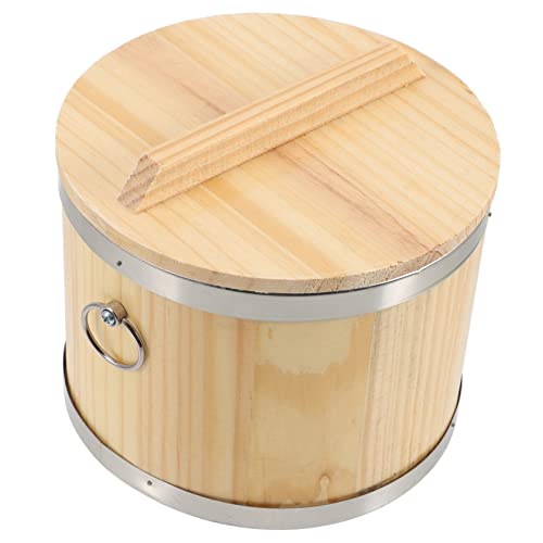MAGICLULU barril de sushi recipiente para enfriar arroz Tazón de sushi Hangiri tina para servir sushi cocina comida japonesa rice cubo de forma redonda accesorio para el hogar de madera