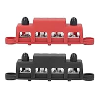 2 Stück Stromverteilerblock 48V DC 250A M8 Schraubenanschluss Sammelschienenblock für Autoindustrie Marine Solaranlagen Industrieautomation