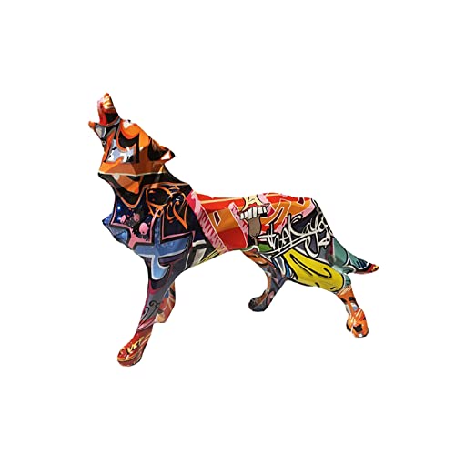 Estatua geométrica de lobo