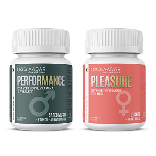 AADAR Couple Pack | Ayurvedic Stamina and Performance Booster for Men (60 Capsules) & Vitalizer for Women (60 Capsules) AADAR Couple Pack | Ayurvedic Stamina and Performance Booster for Men (60 Capsules) & Vitalizer for Women (60 Capsules)