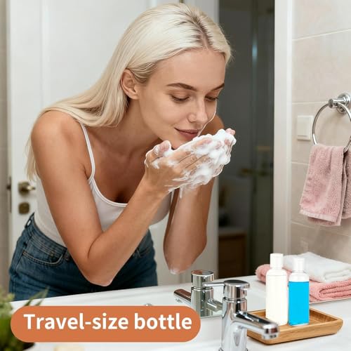 Image of Travel Bottle for Toiletries, 6PCS 100ml Plastic Bottles Empty Refillable Transparent Travel Bottles with Funnels and Labels for School Travel or Cosmetic, Multicolor