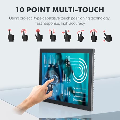 Image of 15 inch Industrial Touch Panel PC, Ratio 4:3 Multi-Touchscreen-Monitor,Wall Mounted Touch Screen Panel Computer,WiFi & Built-in Speakers,IP65 Front,Win 10 I3 RAM 4G+128G SSD