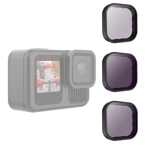 Image of TELESIN 3-Pack Lens Filter ND8 ND16 ND32 Neutral Density ND Filter Set for GoPro Hero 13 Black Lens Protector Multi-Coated HD Glass for GoPro 13 Accessories Filter