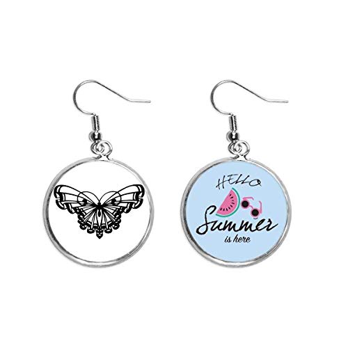 Pendientes de sandía estilo mariposa con volante para mujer