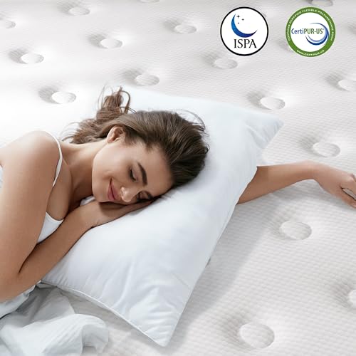Image of Full Size Mattress - 14 Inch Memory Foam Mattress in a Box for Pressure Relief & Motion Isolation with Individual Pocket Spring, Medium Firm, CertiPUR-US Certified, Fiberglass Free