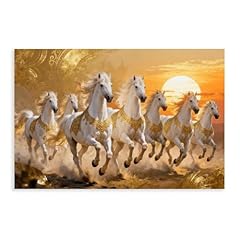 Seven Horses Running Painting With Sunrise,