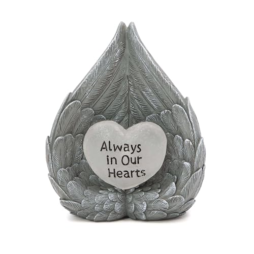GardenKraft 11119 Angel Wings Solar Light/Light Up Graveside Ornament/Durable Weather-Resistant Material/Efficient LED Lighting/White Colour