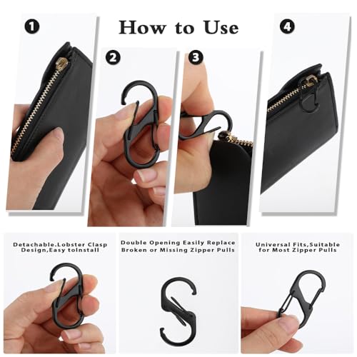 Image of Dual Hook S Carabiners,Dual Spring Mini S Carabiner Zipper Clip Theft Deterrent for Luggage Suitcase Camping Key Chain Backpack Zipper Clip Anti-Theft(4pcs,40mm)