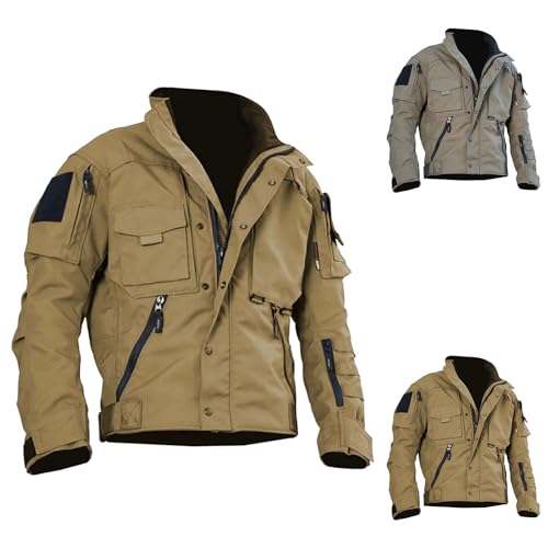 Military Jackets for Men Mens All-Terrain Versatile Tactical Jacket Hard Shell Water Resistant Army Coat with 7 Pockets2