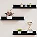 Shelving Solution 16-inch Floating Wall Shelves, Set of 3, Black