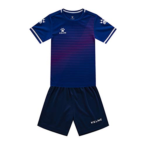 KELME Kids Soccer Jerseys for Boys, Youth Training Soccer Uniform, Soccer Sport Outfit Matching Shirt and Shorts Dark Blue Kid 4