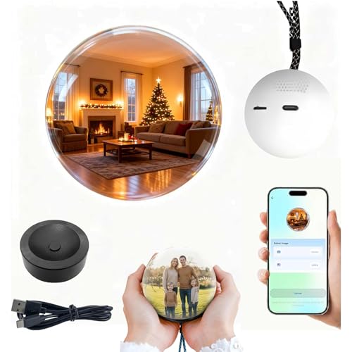 2026 New Memory Ball Lamp 2.7-inch Crystal Ball Video Player.Supports Custom Upload of Photos and Videos via Computer or WiFi. Suitable for Anniversaries and The Birthdays of Couples. (WiFi)