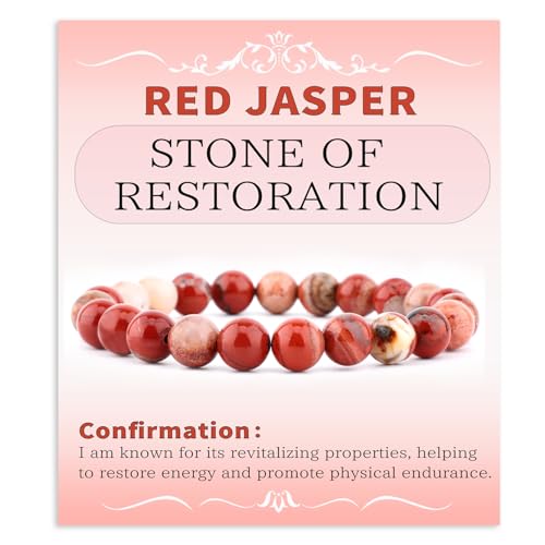 Bymitel 8mm Red Jasper - Handmade Reiki...