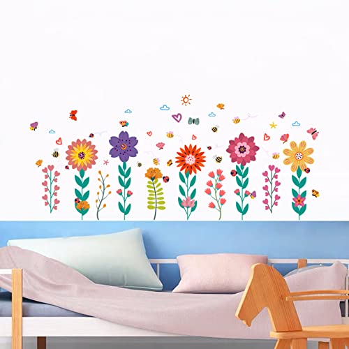 Vinilos Decorativos Florales para Pared – 2 Piezas