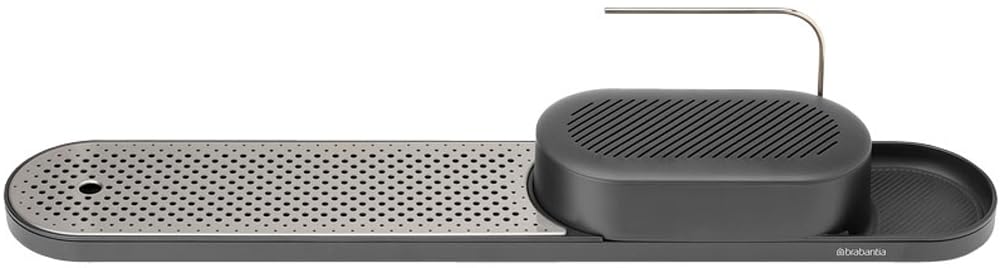 Brabantia Mineral Infinite Grey - Sinkstyle Organiser And Drying Tray With Drip Tray And Removable Stainless Steel Plate – Sleek Kitchen Storage Solution –