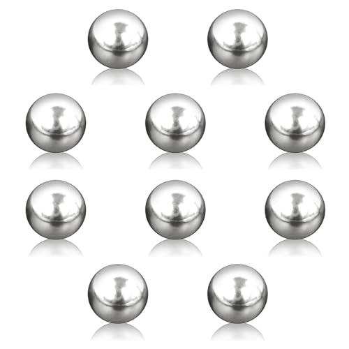 Edelstahlkugel, 10 Stück Poliert Vollkugeln, 15 mm Durchmesser, Deko Kugeln Garten