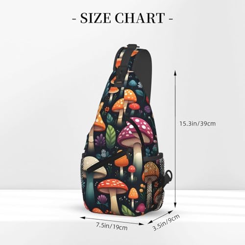 Mochila cruzada Colorful Sewant Mushroom unisex ligera miniatura 3