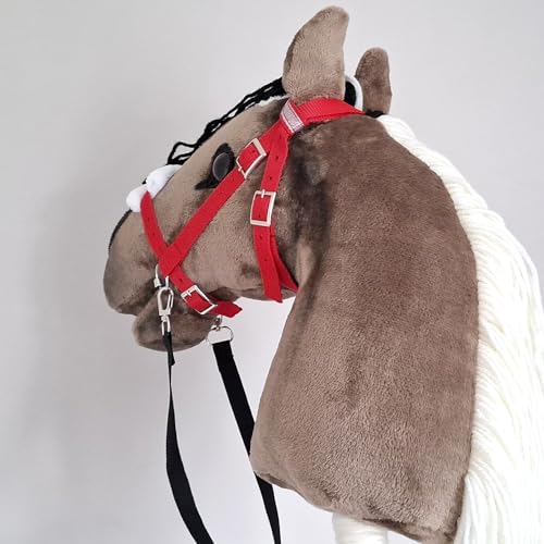 Hobby Horse Bridle with bit - Red Bridle for Stick Horse - Toy Hobbyhorse Items - Hobby Horse Stuff