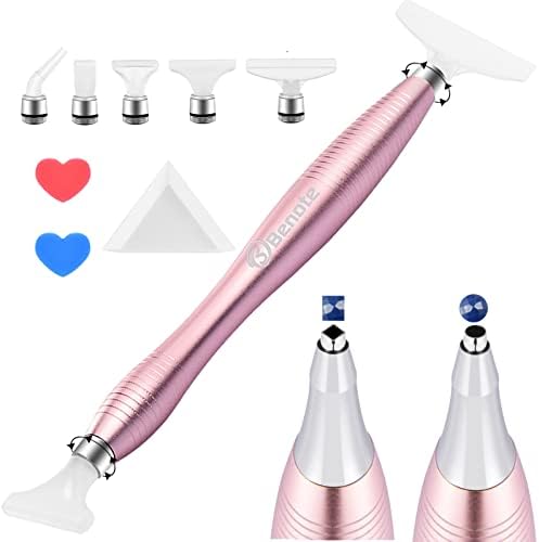 benote Diamond Art Painting Pen Accessories Tools, Metal Square and Round Tips Ergonomic Diamond Drill Dotz Pen Screw In Tip Multi Replacement Pen Heads for DP Cross Stitch - Rose Gold