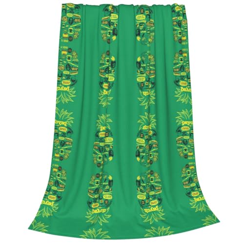 Couverture flanelle ultra douce imprimé Psych Ananas - 3