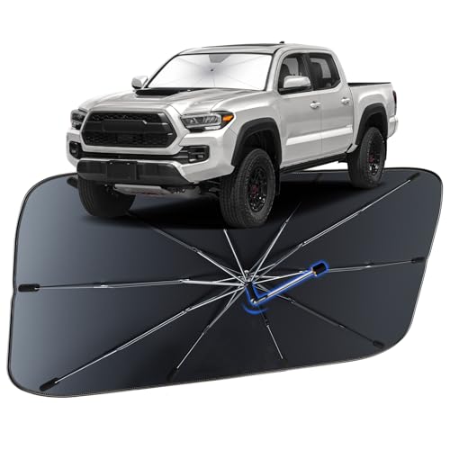 Image of Windshield Sun Shade for Toyota Tacoma 2016-2024, Umbrella Car Shades with 360Rotating Shaft, Foldable Front Window Sunshade for UV & Heat Protection