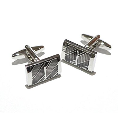 Mancuernillas GTR Hombre Gris y Negro Esmaltadas