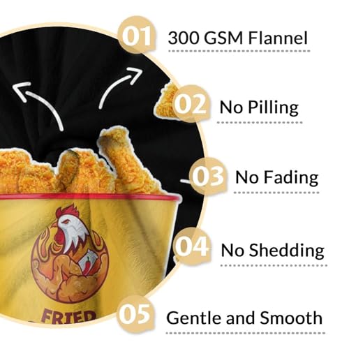 Mercuryelf Custom Chicken Nugget Blanket - Soft, Fuzzy & Warm - 50x60 Inches Flannel Throw Blankets for Living Room, Sofa - Black Novelty Throws Gift for Teens