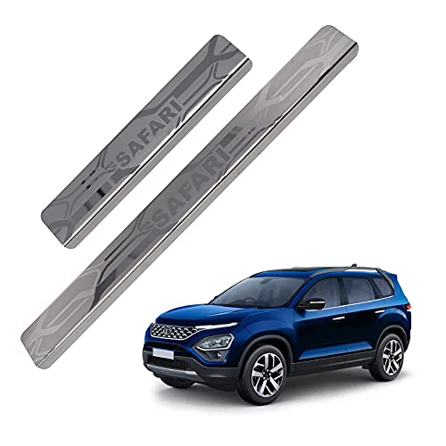 Image of GFX Car Door Sill Guard - Stainless Steel, Protects Painted Edges from Scuffs or Scratches Compatible with Safari Set of 4Pcs (After-Market) Model - 2021