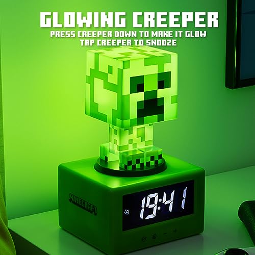 Minecraft Sveglia Creeper Icona Ufficiale con Musica Luce Notturna per Bambini & Adolescents, Accessorio per Stanza di Gioco, Regalo Novità per Fan - Gadget - Immagine 4