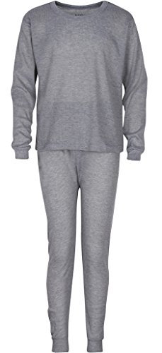 Premium Mens Thermal Underwear Set Waffle Knit  Warm & High Moisture Wicking Gray