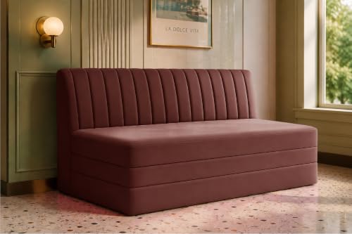 Image of Los Angeles Modern Velvet 3-Seater Sofa Cum Bed, Multipurpose Convertible Sleeper Couch Sofa for Living Room, Bedroom & Office- Brown Color