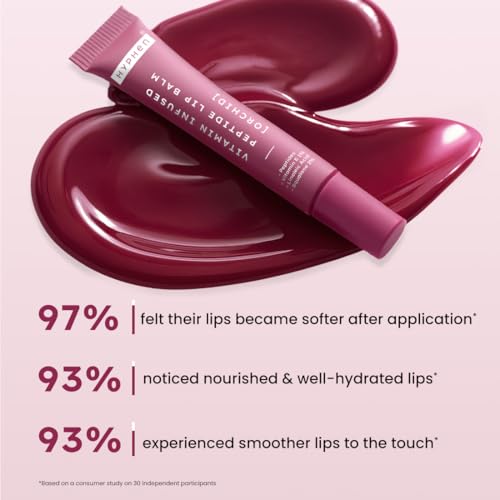 Image of Hyphen Tinted Lip Balm | Brightens & Reduces Dark Lips & Pigmentation | 1% Vitamin E, Peptide & 2% Squalane | Winter Lip Care | 24H Moisturization for Dry & Chapped Lips | Orchid (Mauve Shade)- 10g