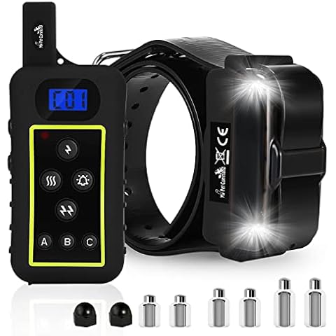 My Pet Command 1.25 Mile (6600 Ft) Long Range Dog Training Collar Safe Shock Collar with Remote Shock,Vibrate,Tone and Flashing Beacon Lights Waterproof Rechargeable Dog Hunting add Up to 3 Collars Cover