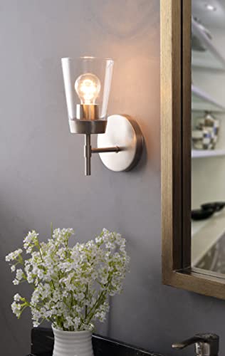 Kenroy Home 93981Bs Delgado Sconces, Medium, Brushed Steel And Clear Glass #TOP28