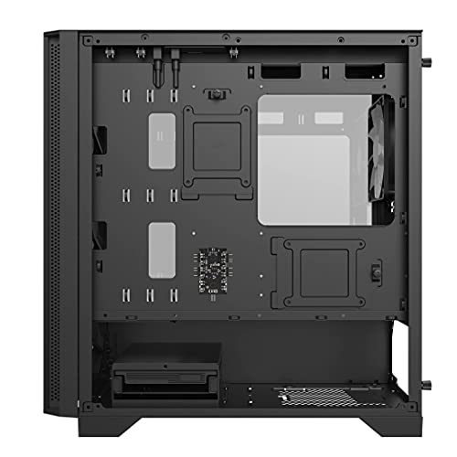 Image of Montech AIR 100 ARGB Micro-ATX Tower with Four ARGB Fans Pre Installed, Ultra-Minimalist Design, Fine Mesh Front Panel, High Airflow, Unique Side Swivel Tempered Glass, Black