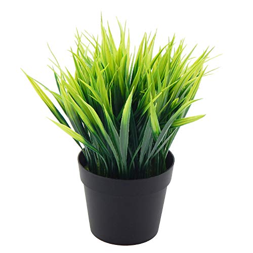 OFFIDIX Artificial Potted Plant,Fake Plant for Office Desktop, Faux Plant Wheat Grass