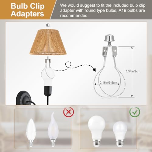 Seaside Village XDZ-2P-ROPE Rattan Lamp Shades Set Of 2, Small Lamp Shades For Table Lamps, 5.5 Inch Top X 10 Inch Bottom X 6.6 Inch High, Wicker Lamp Shade Replacement For Bedroom, Hand Woven Lampshade thumb #4