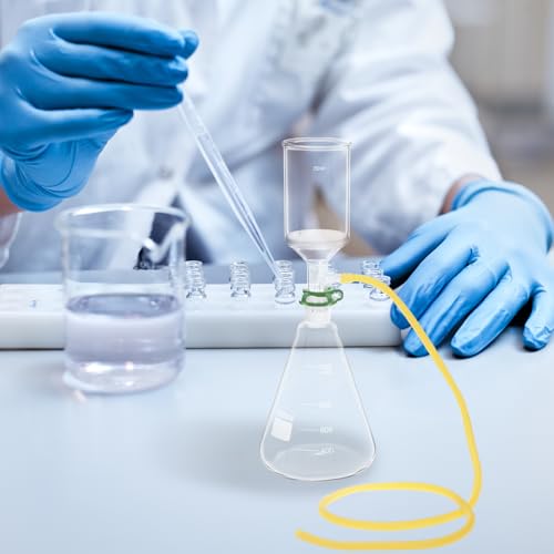 Image of QWORK Buchner Funnel Filtering Kit - Borosilicate Glass, 250ml Funnel & 1000ml Filter Bottle - 24 /29 Joint for Lab Research, Chemical Applications - Lab Vacuum Filtration Apparatus